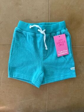 Rugged Butts Ocean Teal Terry Knit Casual Shorts 18-24M NWT
